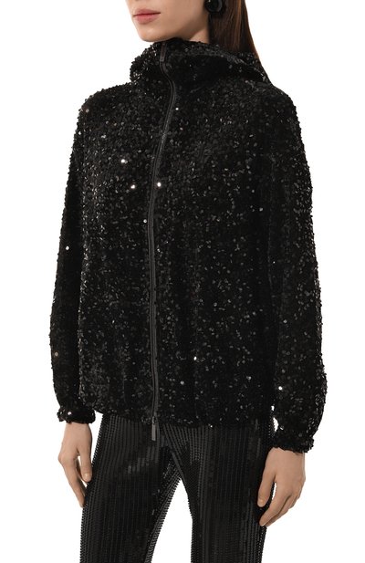 Толстовка с отделкой пайетками EMPORIO ARMANI черного цвета по цене 52250 руб., арт. 6D2B6D/2JRUZ, фото 3 Толстовка с отделкой пайетками EMPORIO ARMANI, арт. 6D2B6D/2JRUZ, фото 3