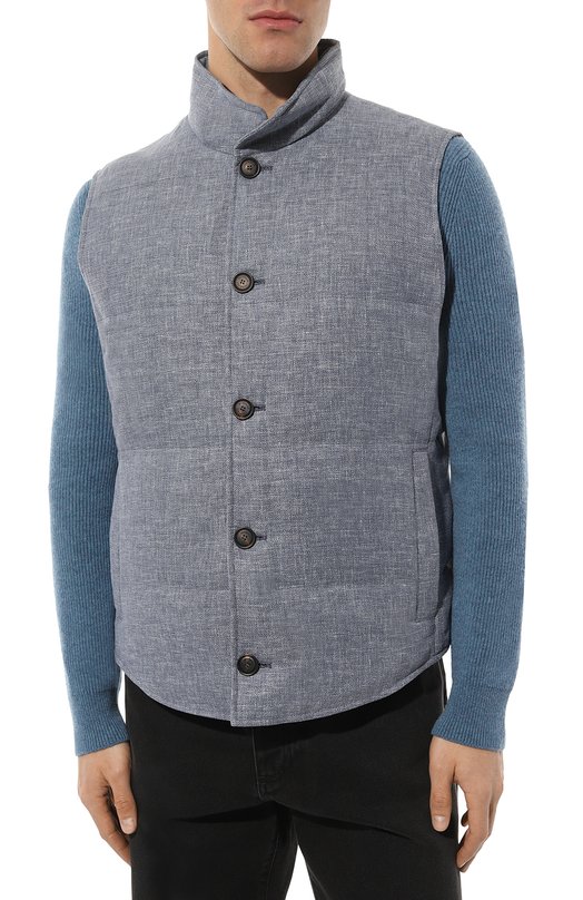 Пуховый жилет Brunello Cucinelli MD4951852 Синий  MD4951852 Фото 3