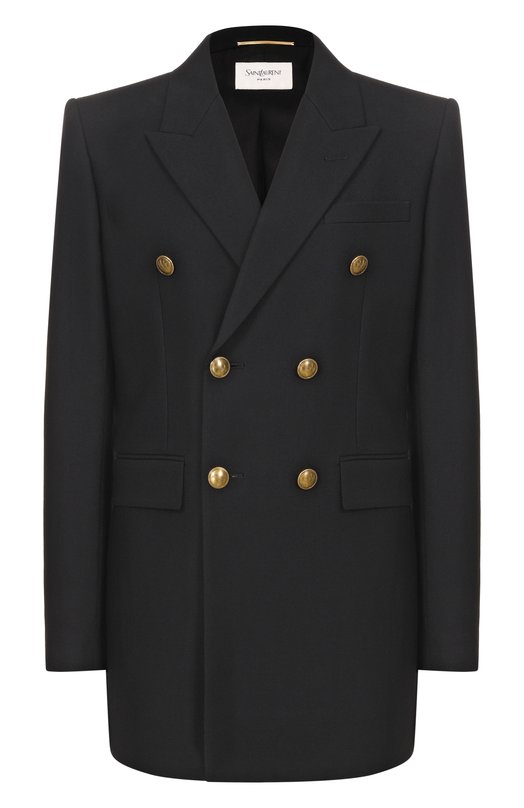 Шерстяной жакет Saint Laurent 823641/Y7B73 Чёрный 823641/Y7B73