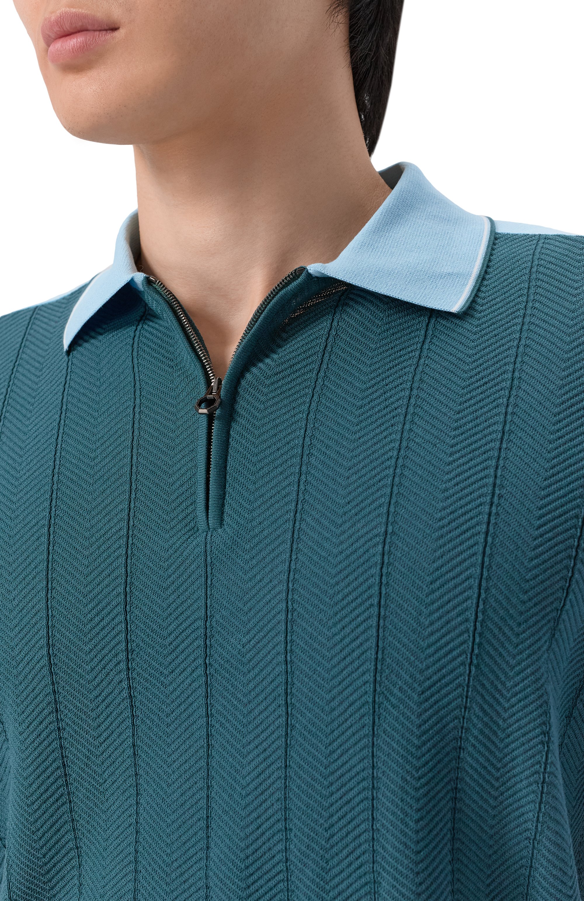 Хлопковое поло STEFANO RICCI бирюзового цвета по цене 110000 руб., арт. K818112P31/F26278, фото 5 Хлопковое поло STEFANO RICCI, арт. K818112P31/F26278, фото 5