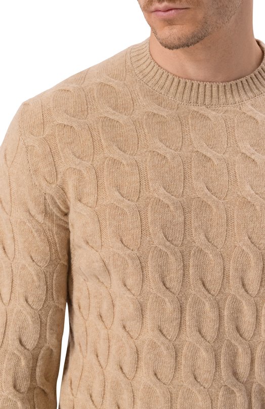 Джемпер из шерсти и кашемира Andrea Campagna M5625-6135V Бежевый  M5625-6135V Фото 5