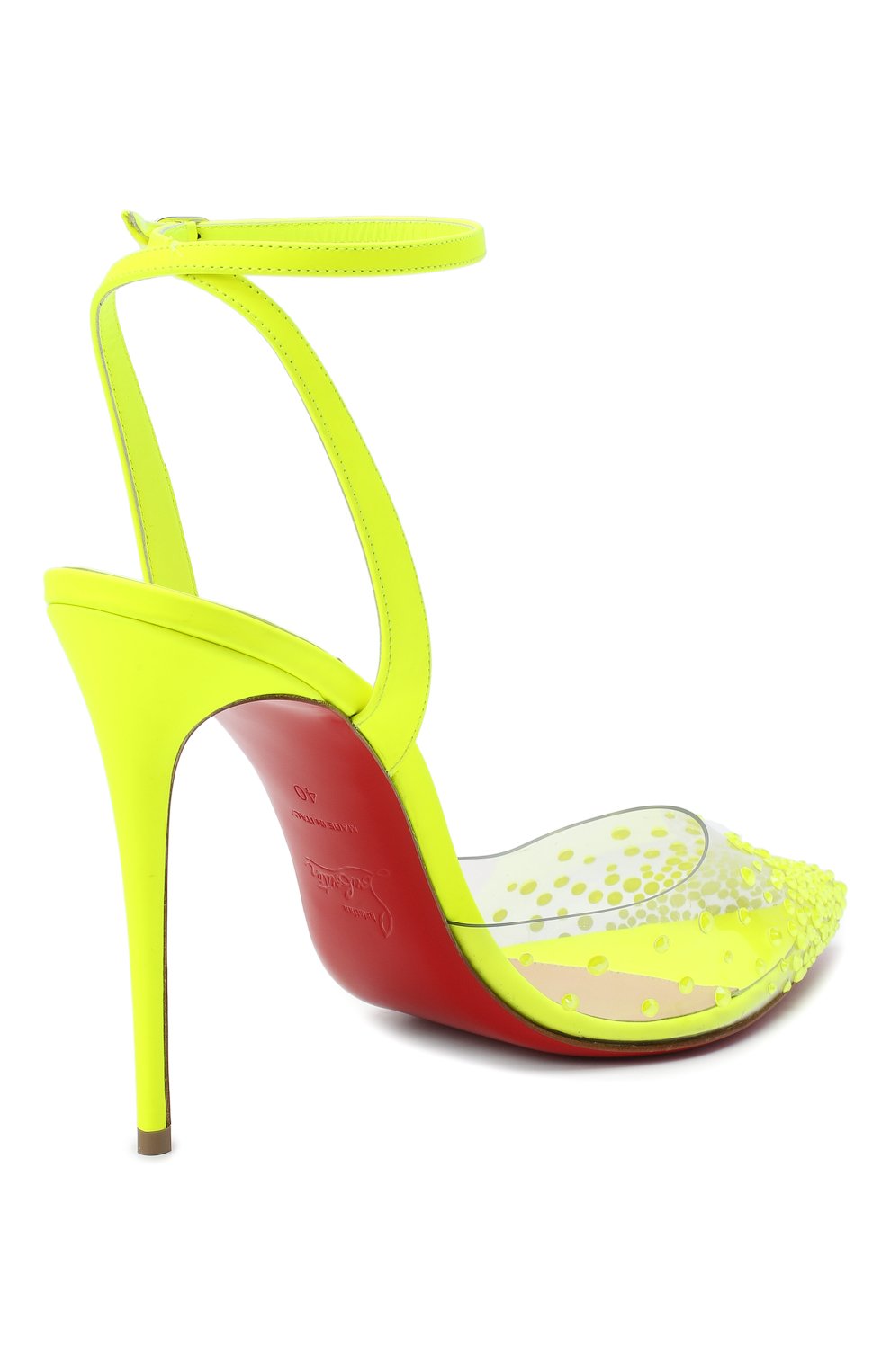Комбинированные туфли spikaqueen 100 CHRISTIAN LOUBOUTIN, арт. spikaqueen 100 pvc/fluo mat, фото 4