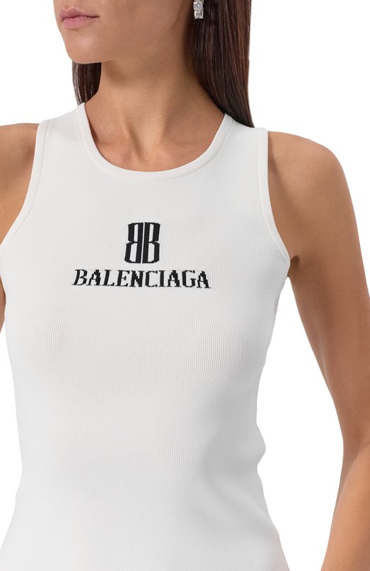 Майка из вискозы Balenciaga 835500/T5231 Белый  835500/T5231 Фото 5