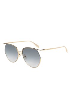 Женские солнцезащитные очки ALEXANDER MCQUEEN золотого цвета, арт. AM0255S 001 | Фото 1 (Тип очков: С/з; Региональные ограничения белый список (Axapta Mercury): RU, Не проставлено; Нос: Не проставлено; Материал: Металл)