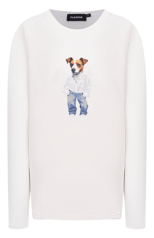 Хлопковый лонгслив Flashin FS26LSJ Белый FS26LSJ