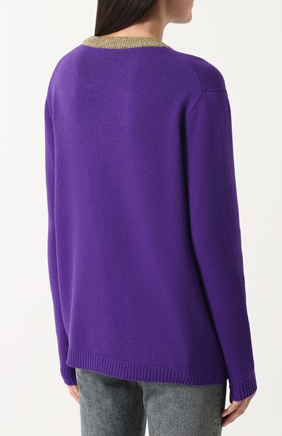 Шерстяной пуловер с круглым вырезом и вышивкой GUCCI, арт. 503897/X9P23, фото 4