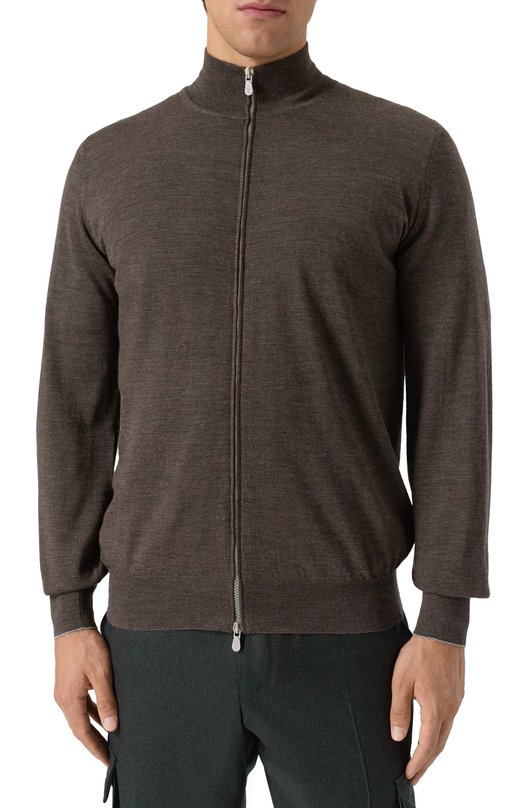 Кардиган из шерсти и кашемира Brunello Cucinelli M2400106 Коричневый  M2400106 Фото 3
