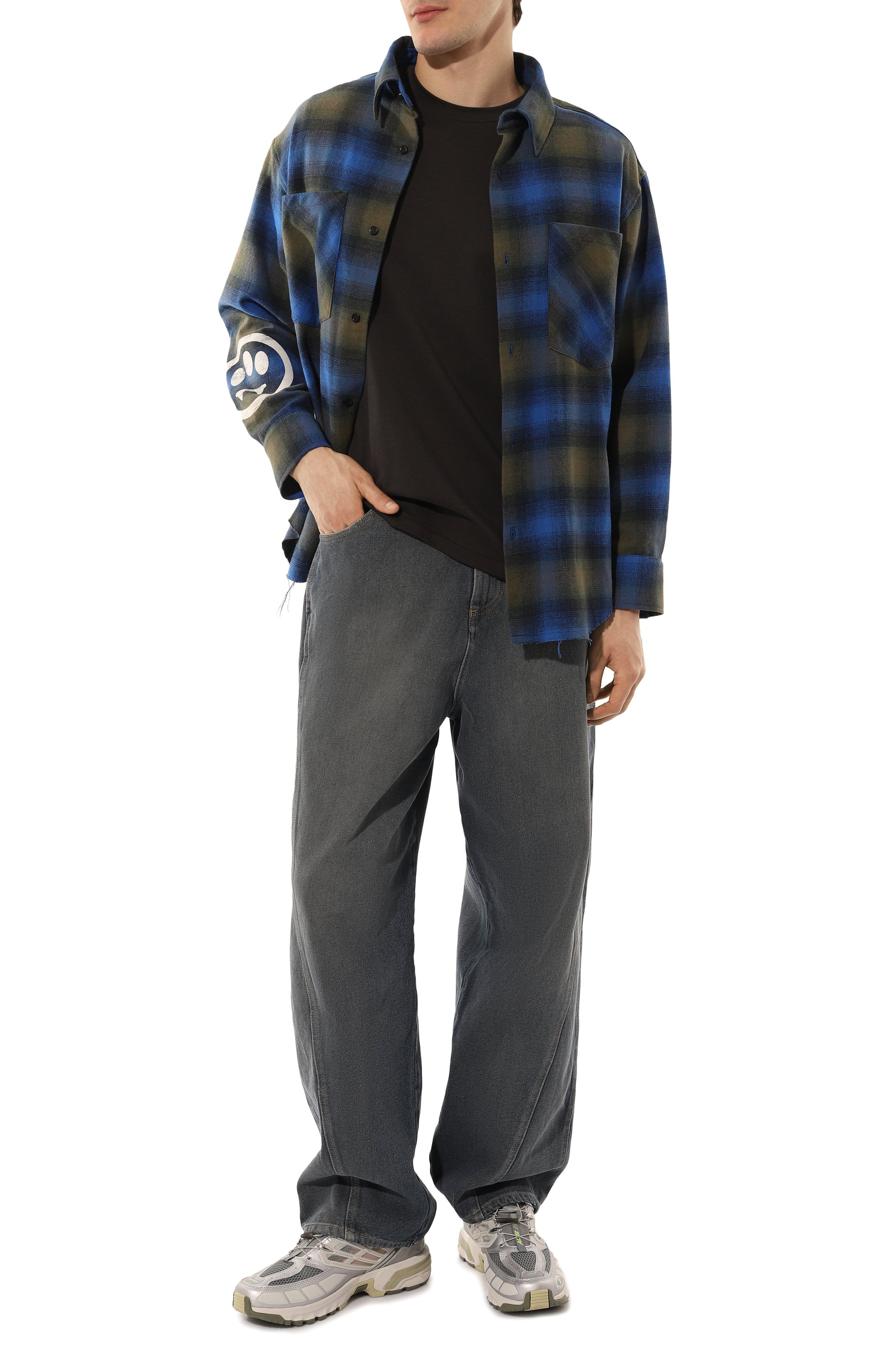 Хлопковая футболка ATTACHMENT темно-серого цвета по цене 22100 руб., арт. AJ42-055, фото 2 Хлопковая футболка ATTACHMENT, арт. AJ42-055, фото 2