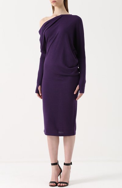 Кашемировое платье-миди с открытым плечом TOM FORD, арт. ACK145-YAX087, фото 3