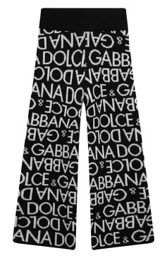 Детские шерстяные брюки DOLCE & GABBANA черно-белого цвета, арт. L5KP07/JCVM3/2-6 | Фото 1 (Материал внешний: Шерсть; Случай: Повседневный; Материал сплава: Проставлено; Нос: Не проставлено)