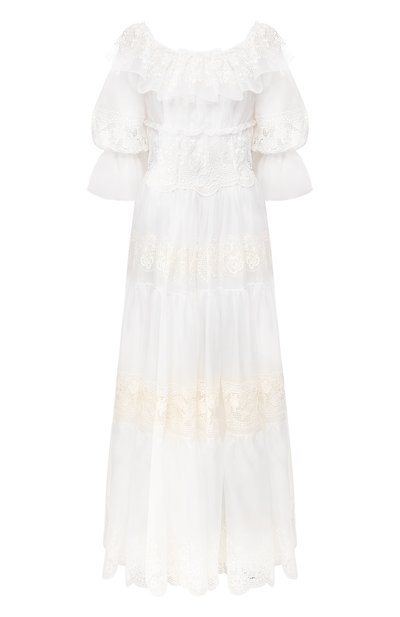 Женское платье из смеси хлопка и шелка DOLCE & GABBANA, арт. F6C3PZ/FGMEM