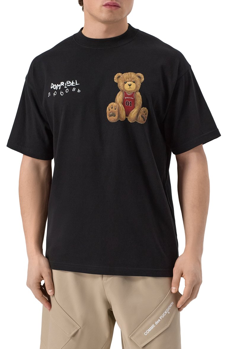 Мужская хлопковая футболка DOMREBEL черного цвета, арт. M GAMEBEAR/TSHIRT | Фото 3 (Рукава: Короткие; Материал внешний: Хлопок; Длина (для топов): Стандартные; Стили: Гранж; Принт: С принтом; Мужское Кросс-КТ: Футболка-одежда; Кросс-КТ: Джерси; Автоматизация состава: Проставлено; Автоматизация ТО: Проставлено)