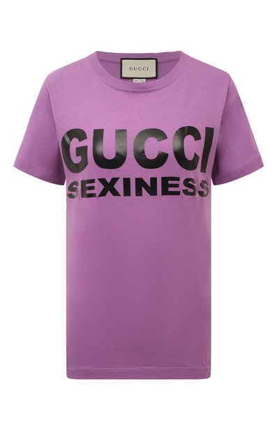 Женская хлопковая футболка GUCCI, арт. 623608 XJCLE