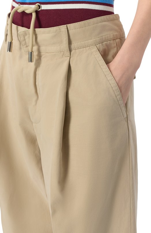 Хлопковые брюки Dsquared2 S75KB0548/D35426 Бежевый  S75KB0548/D35426 Фото 5