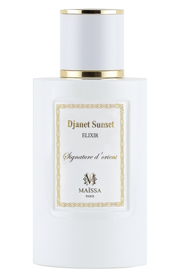 Парфюмерная вода djanet sunset (100ml) MAISON MAISSA бесцветного цвета, арт. 3770020956690 | Фото 1 (Тип аромата: Цветочный, Древесный, Восточный; Региональные ограничения белый список (Axapta Mercury): Не проставлено; Нос: Не проставлено; Тип продукта - парфюмерия: Парфюмерная вода; Ограничения доставки: flammable)