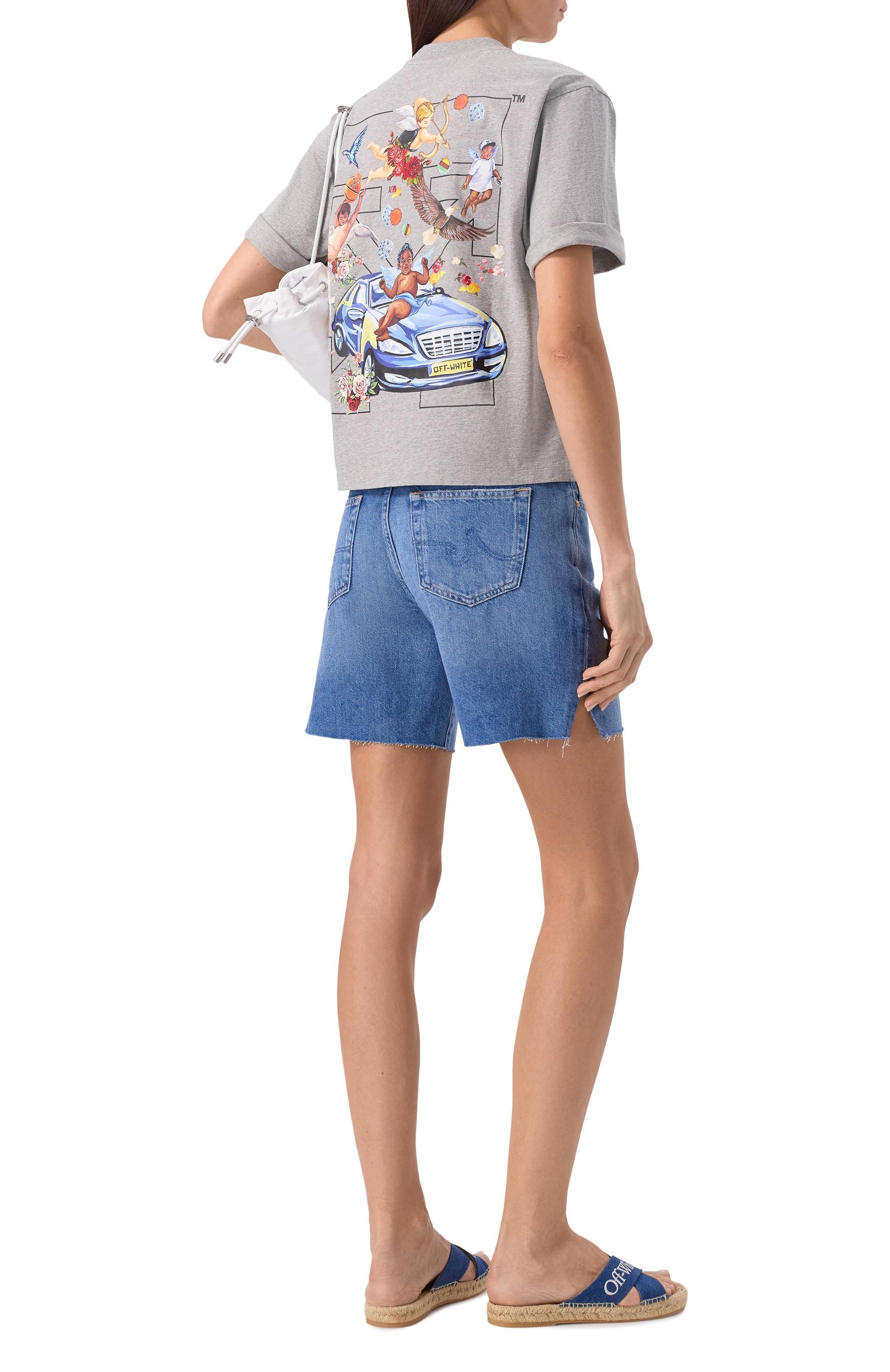 Хлопковая футболка OFF-WHITE серого цвета по цене 49950 руб., арт. 0WAA124S25JER0030510, фото 2 Хлопковая футболка OFF-WHITE, арт. 0WAA124S25JER0030510, фото 2