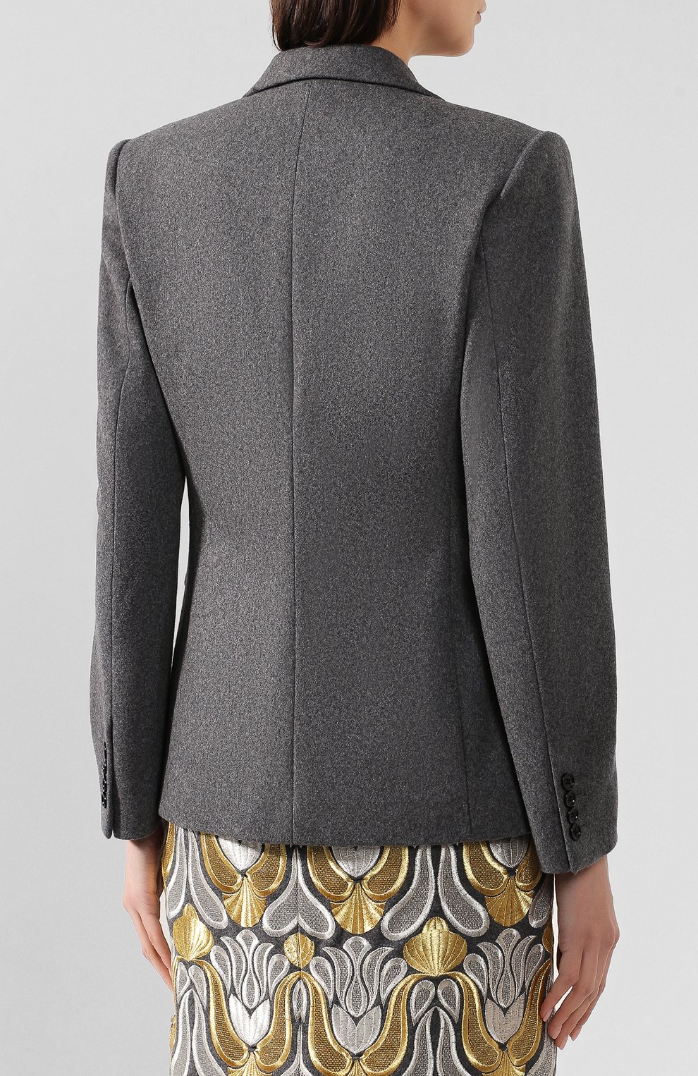 Шерстяной жакет DRIES VAN NOTEN серого цвета по цене 58750 руб., арт. 192-10420-8121, фото 4 Шерстяной жакет DRIES VAN NOTEN, арт. 192-10420-8121, фото 4