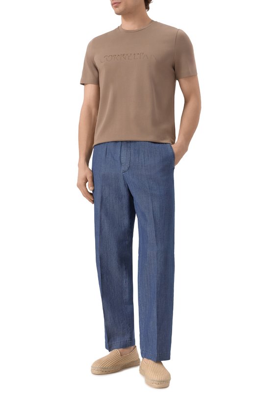 Хлопковая футболка Corneliani 25G581-2525059 Бежевый  25G581-2525059 Фото 2