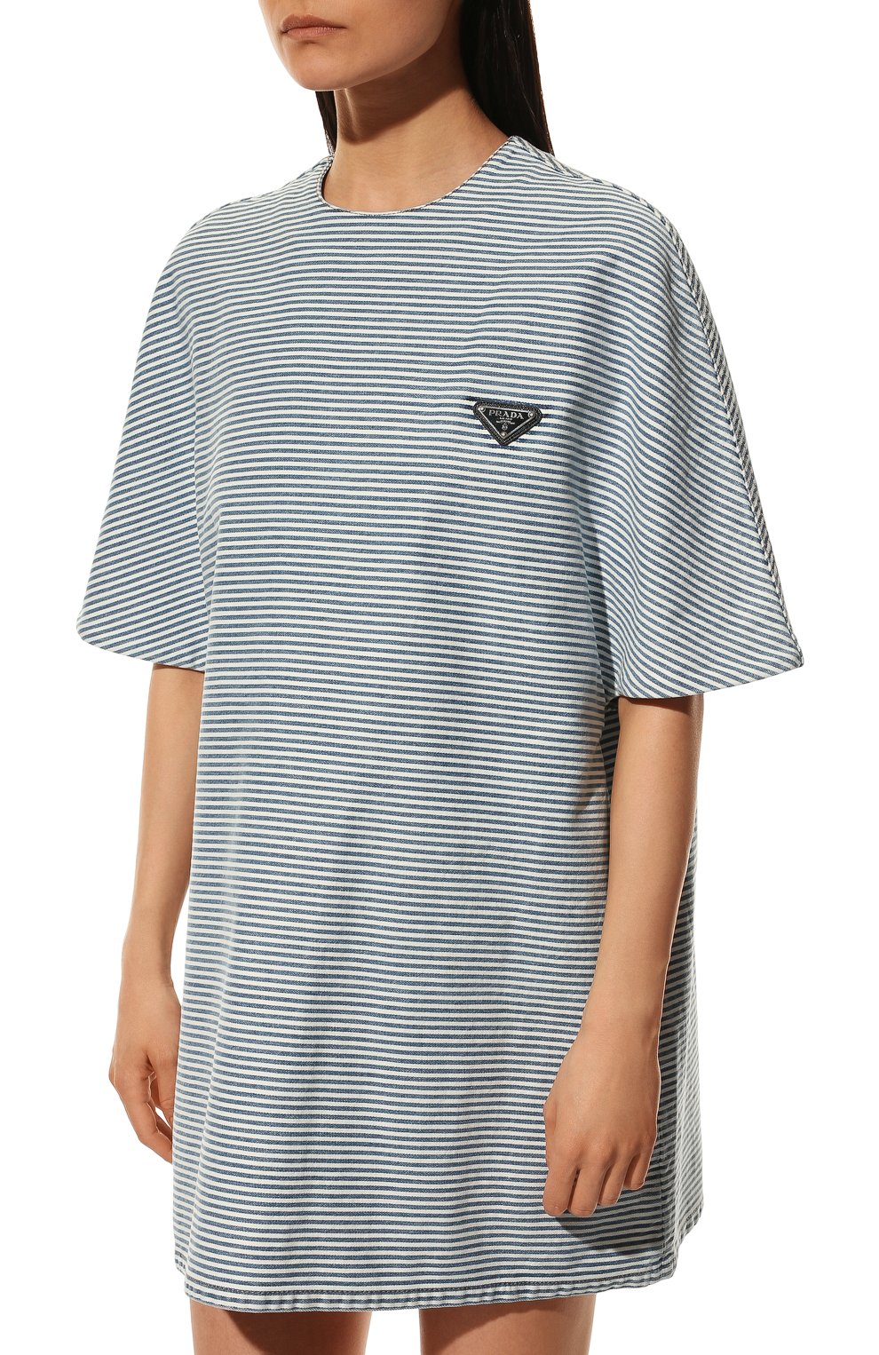 Джинсовое платье PRADA голубого цвета по цене 205000 руб., арт. GFA125-10G3-F0E93-221, фото 3 Джинсовое платье PRADA, арт. GFA125-10G3-F0E93-221, фото 3