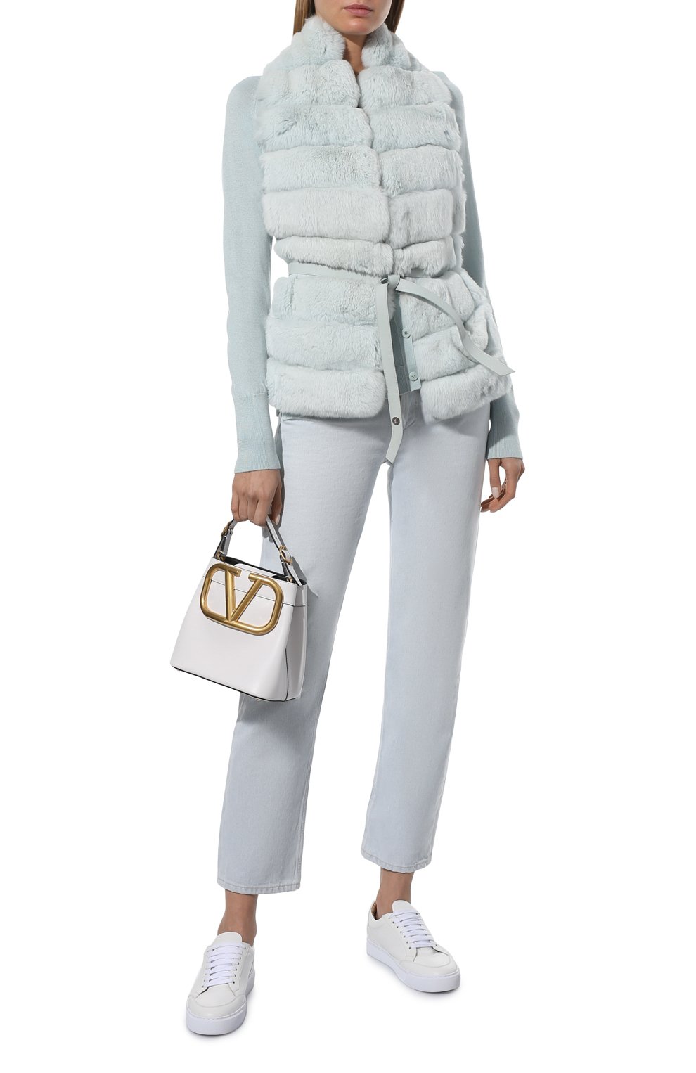 Кардиган с воротником из меха шиншиллы LORO PIANA, арт. FAF6112, фото 2