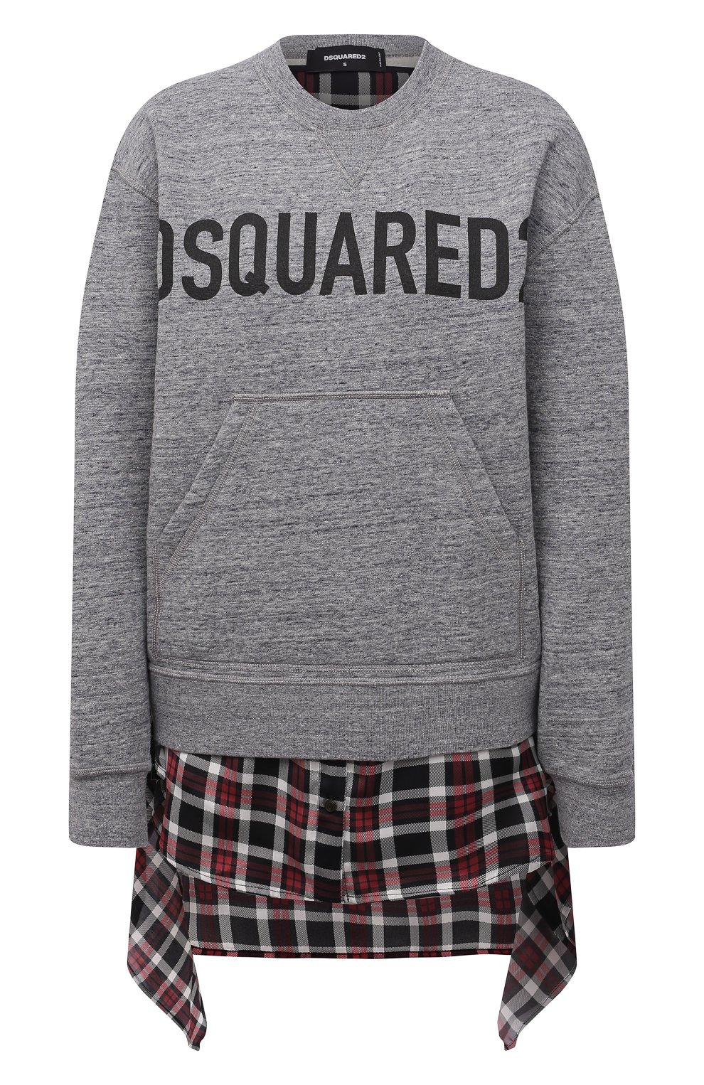 Хлопковый свитшот DSQUARED2 серого цвета по цене 56900 руб., арт. S75GU0383/S25477, фото 1 Хлопковый свитшот DSQUARED2, арт. S75GU0383/S25477, фото 1