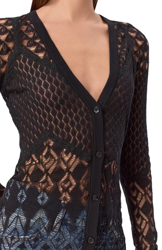 Хлопковый кардиган Blumarine 2M676A Чёрный  2M676A Фото 5