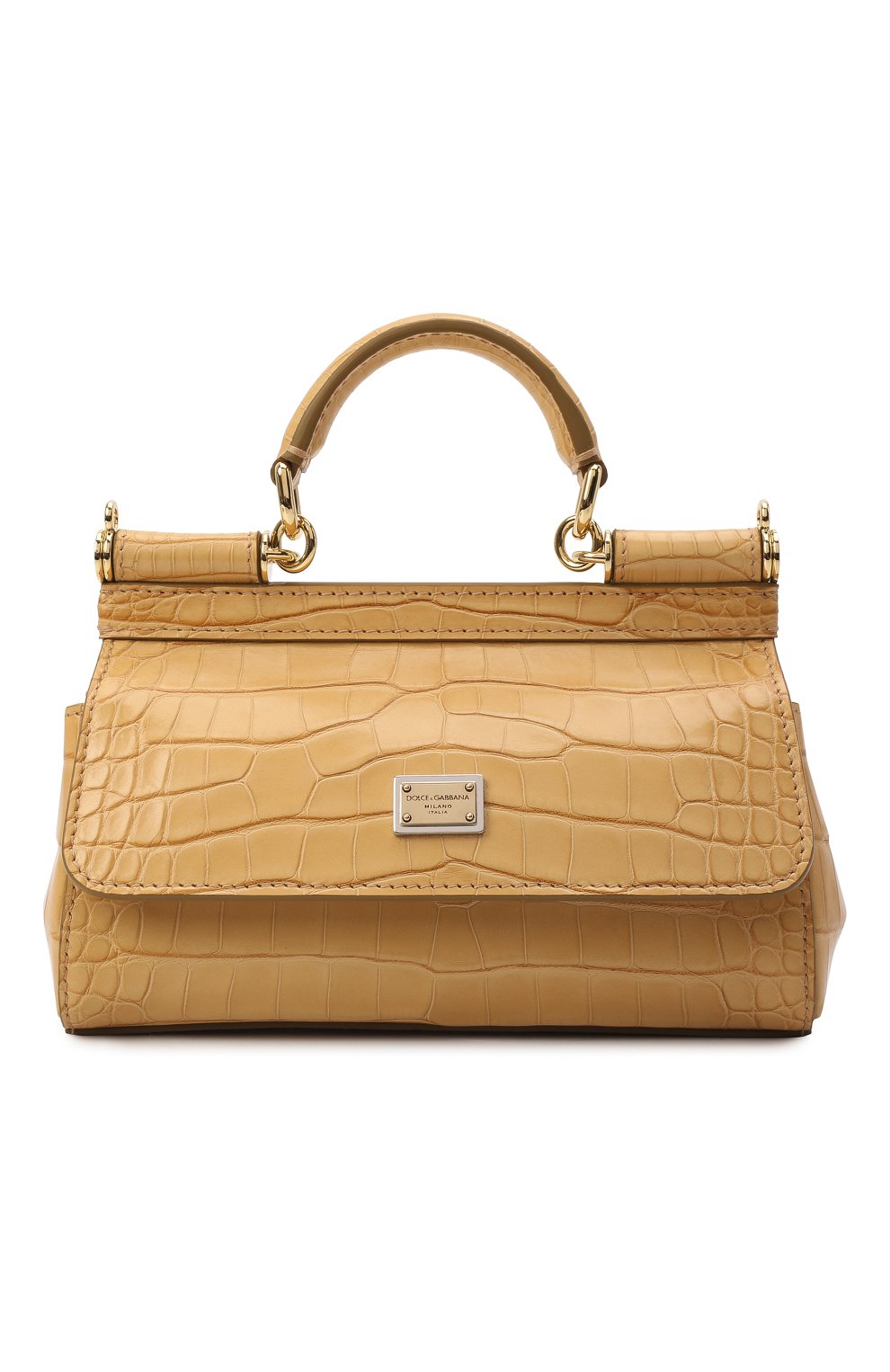 Сумка sicily из кожи аллигатора DOLCE & GABBANA бежевого цвета по цене 868000 руб., арт. BB7116/A2R08/AMIS, фото 1 Сумка sicily из кожи аллигатора DOLCE & GABBANA, арт. BB7116/A2R08/AMIS, фото 1