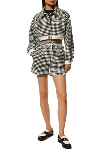 Хлопковая куртка MIU MIU черно-белого цвета по цене 155000 руб., арт. MJL819-10OP-F0967, фото 2 Хлопковая куртка MIU MIU, арт. MJL819-10OP-F0967, фото 2