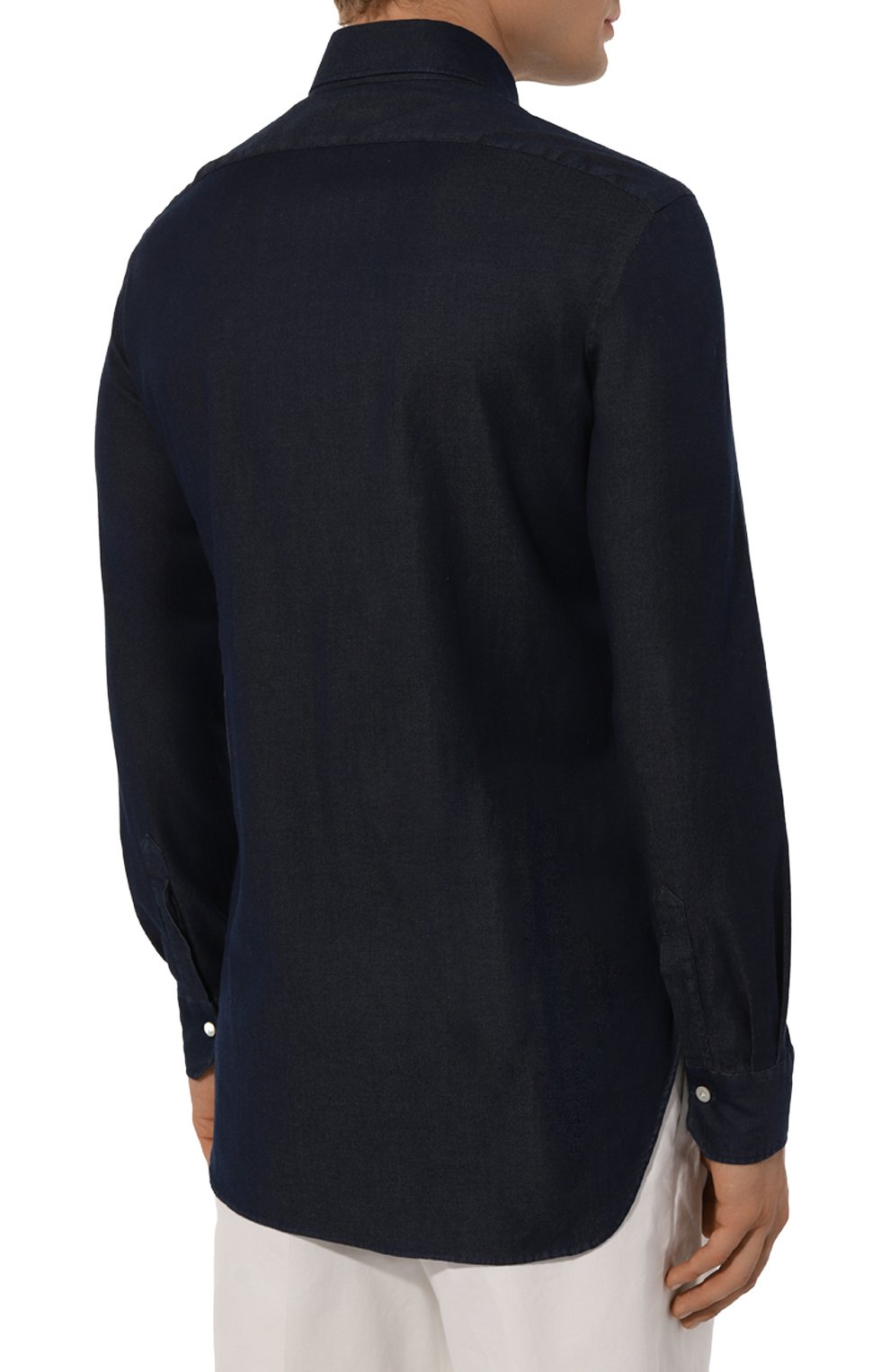 Джинсовая рубашка KITON темно-синего цвета по цене 59950 руб., арт. UCIH0904201, фото 4 Джинсовая рубашка KITON, арт. UCIH0904201, фото 4