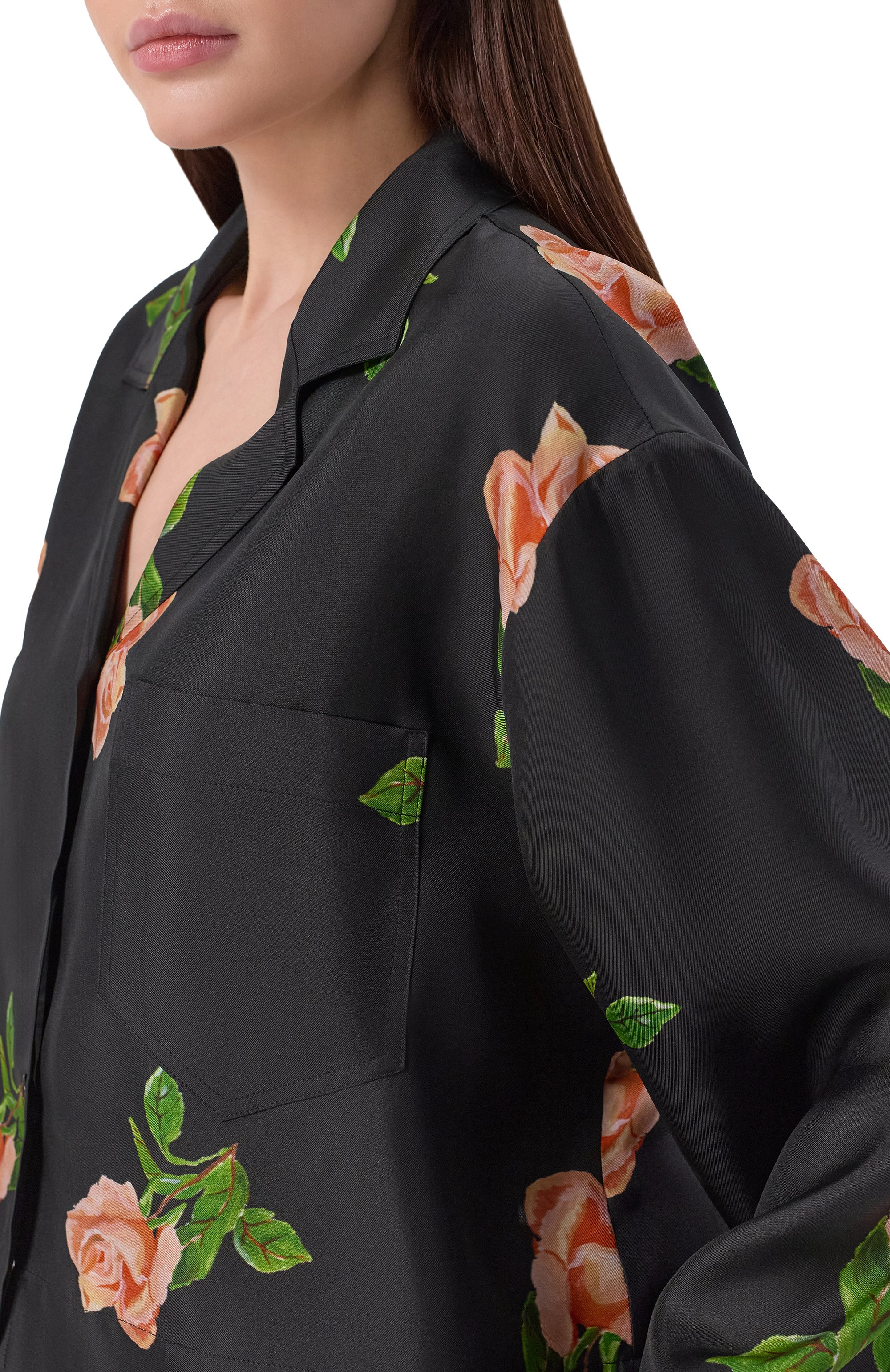 Шелковая рубашка NANUSHKA черного цвета по цене 69900 руб., арт. VALLY, фото 5 Шелковая рубашка NANUSHKA, арт. VALLY, фото 5