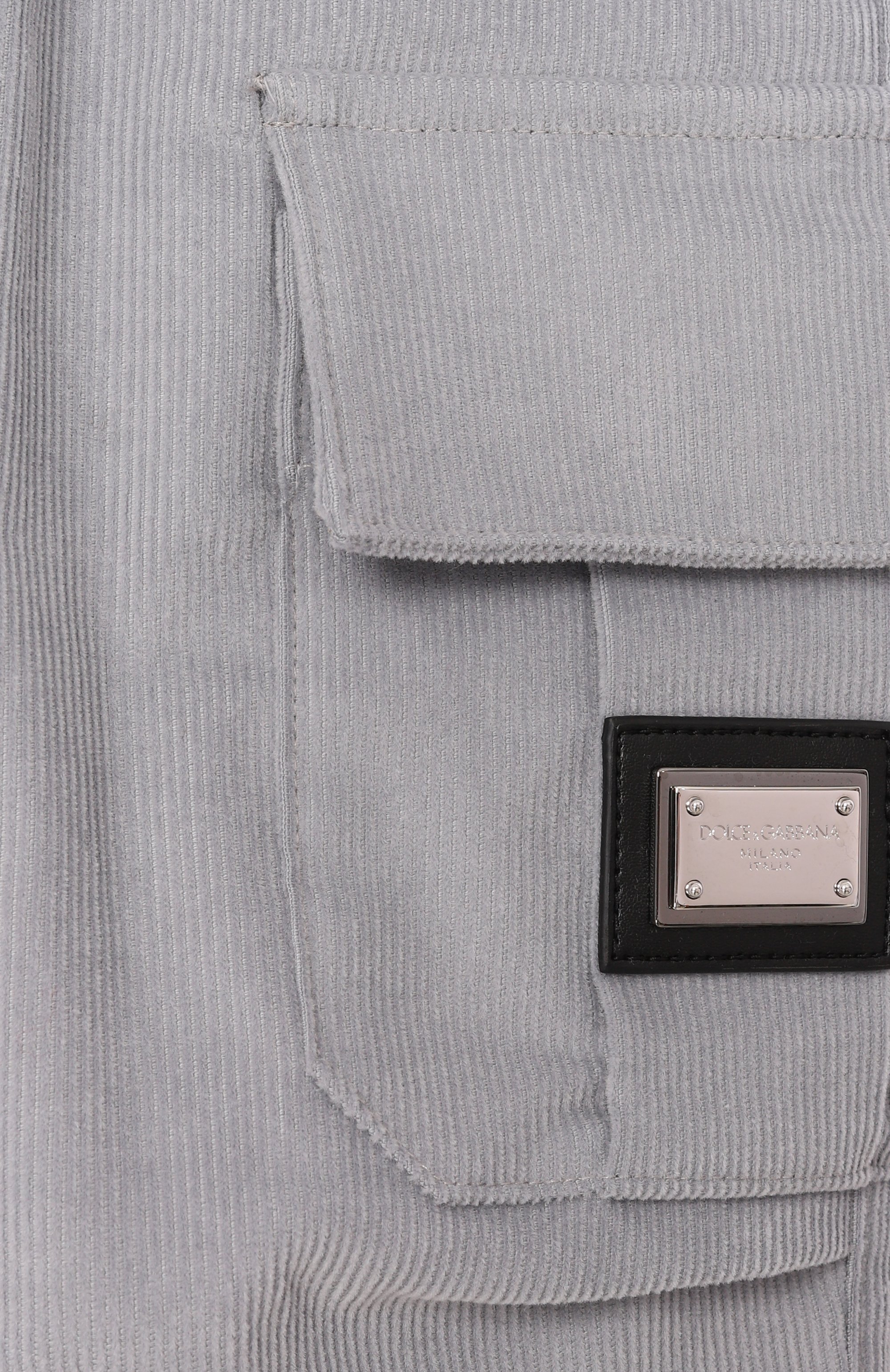 Вельветовые джоггеры DOLCE & GABBANA серого цвета по цене 59900 руб., арт. L45P24/FUWFI_001, фото 3 Вельветовые джоггеры DOLCE & GABBANA, арт. L45P24/FUWFI_001, фото 3