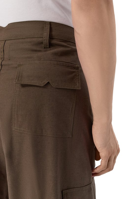 Брюки-карго изо льна и хлопка Rhude RHPS26PA01112 Коричневый  RHPS26PA01112 Фото 5
