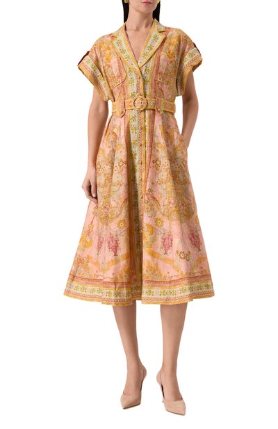 Льняное платье ZIMMERMANN розового цвета по цене 159500 руб., арт. 1073DRS252, фото 3 Льняное платье ZIMMERMANN, арт. 1073DRS252, фото 3