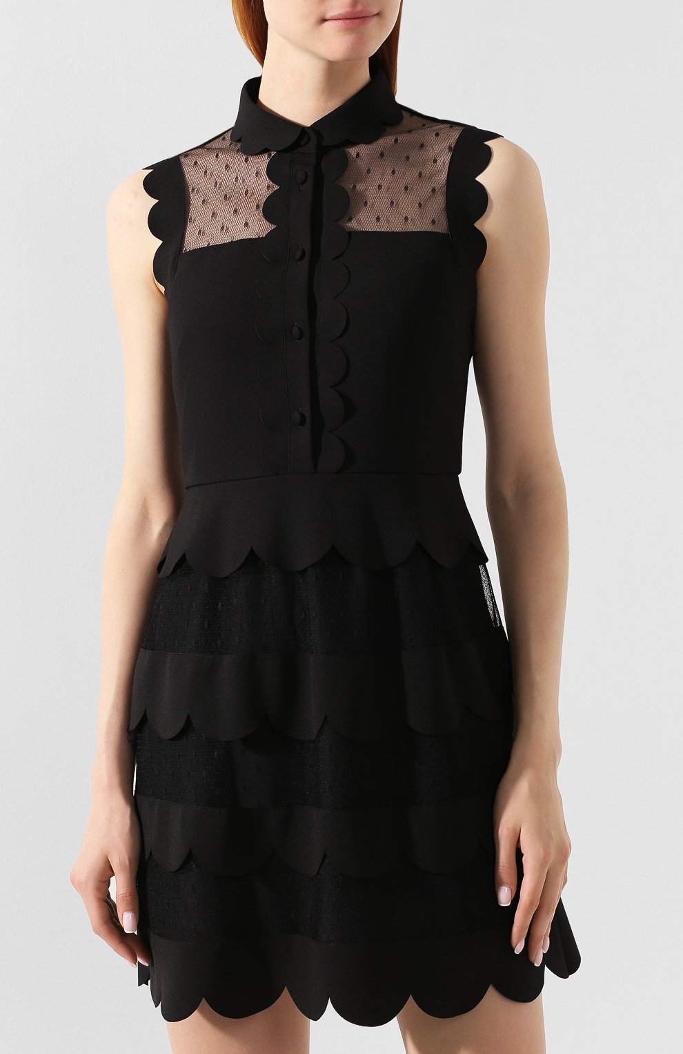 Платье с оборками REDVALENTINO черного цвета по цене 49550 руб., арт. SR3VA3E5/2MG, фото 3 Платье с оборками REDVALENTINO, арт. SR3VA3E5/2MG, фото 3