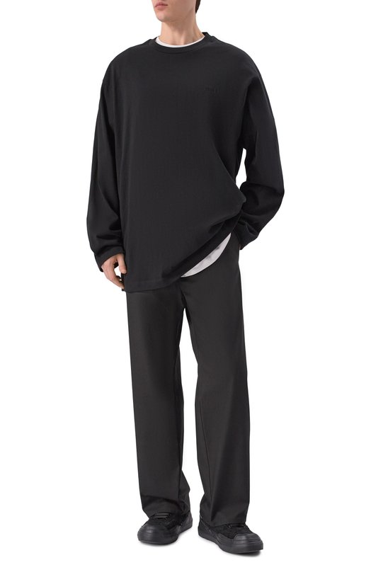 Хлопковые брюки Moschino A0311/0218 Чёрный  A0311/0218 Фото 2