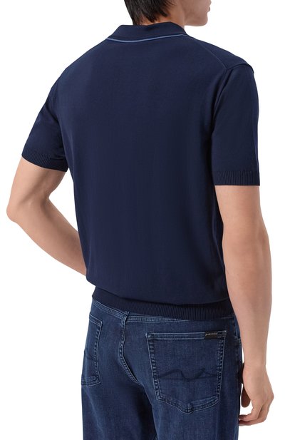 Хлопковое поло CANALI темно-синего цвета по цене 55350 руб., арт. C1165/MK02460, фото 4 Хлопковое поло CANALI, арт. C1165/MK02460, фото 4