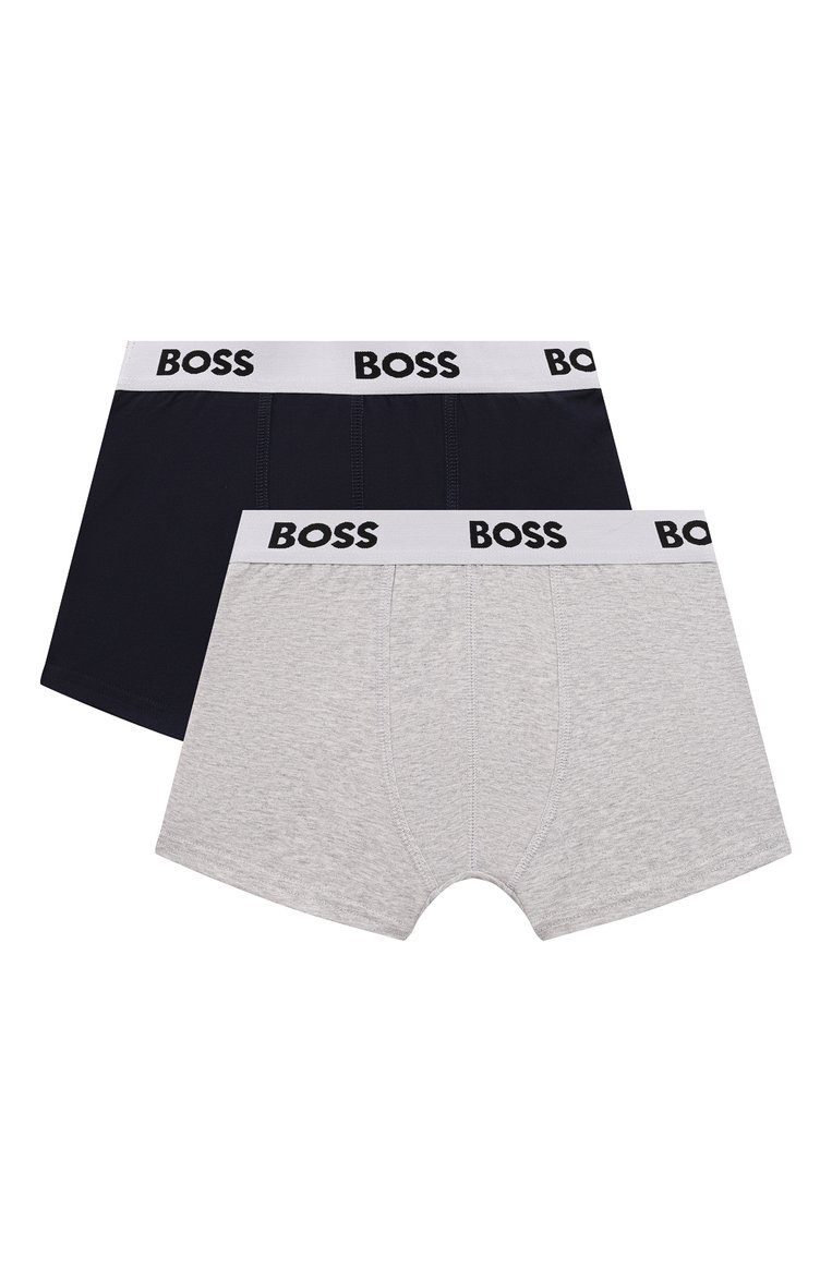 Детские комплект из двух боксеров BOSS разноцветного цвета, арт. J50974 | Фото 1 (Материал внешний: Хлопок; Рукава: Короткие; Ростовка одежда: 7 лет | 122 см, 9 лет | 134 см, 13 - 15 лет | 158 см, 12 лет | 152 см, 16 лет | 164 см, 5 лет | 110 см)