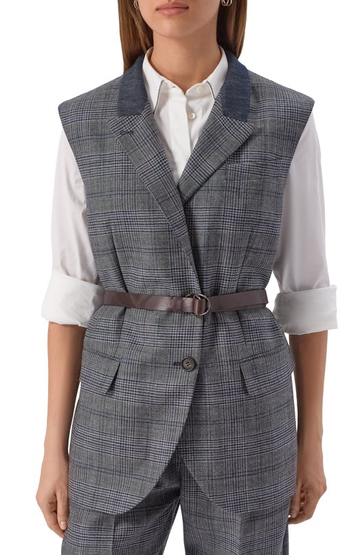 Шерстяной жилет Brunello Cucinelli MG5227499P Серый  MG5227499P Фото 3