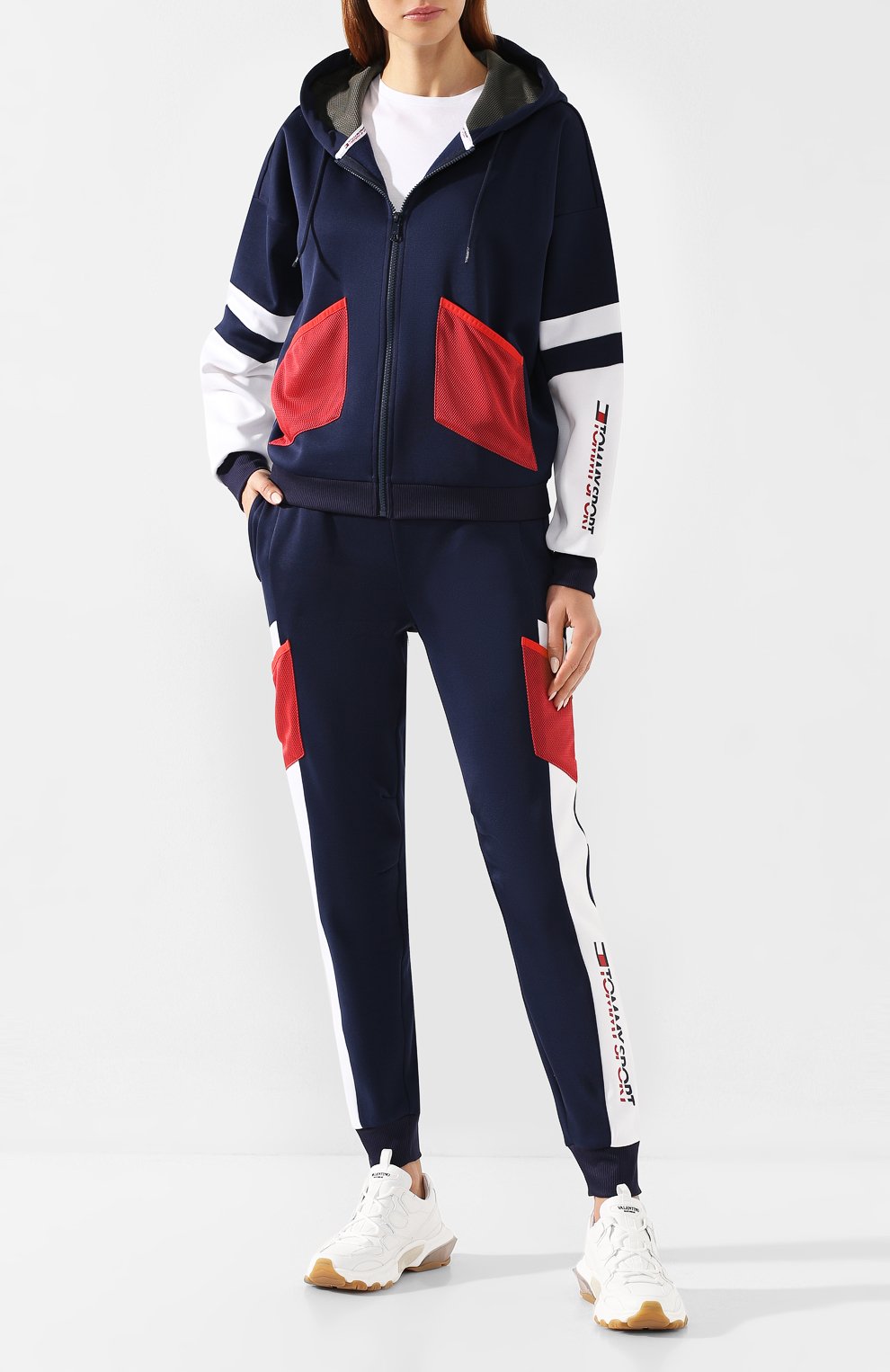 Джоггеры TOMMY SPORT синего цвета по цене 8490 руб., арт. S10S100253, фото 2 Джоггеры TOMMY SPORT, арт. S10S100253, фото 2