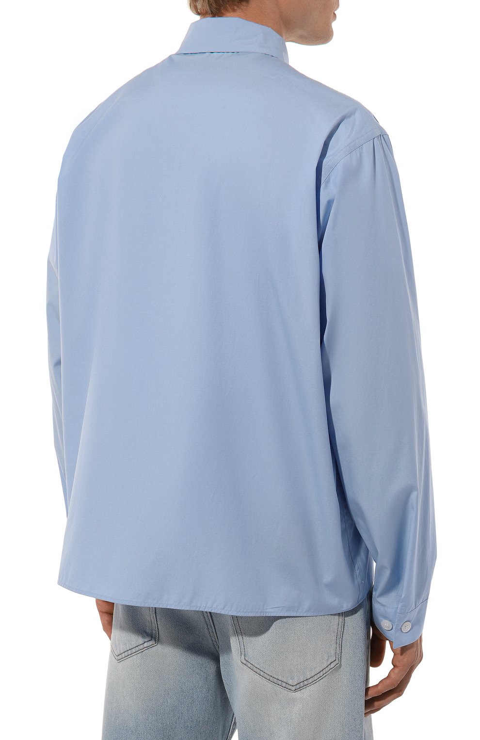 Хлопковая куртка-рубашка MARNI голубого цвета по цене 73600 руб., арт. CUMU0297P0/USCT88, фото 4 Хлопковая куртка-рубашка MARNI, арт. CUMU0297P0/USCT88, фото 4