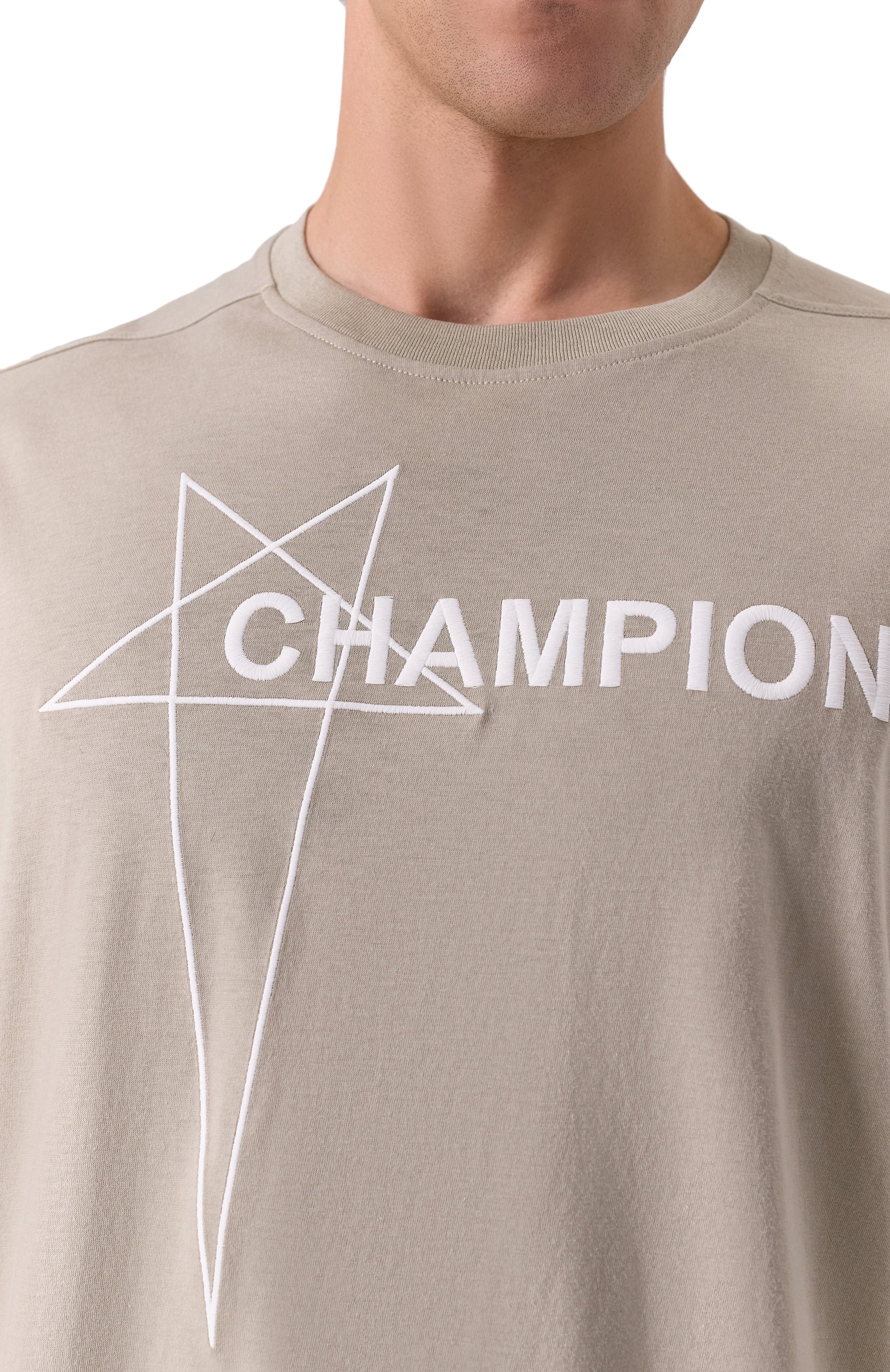 Хлопковая футболка rick owens x champion RICK OWENS, арт. CM01E1677/CHJG, фото 5