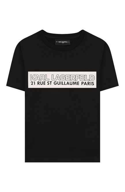 Хлопковая футболка KARL LAGERFELD KIDS, арт. Z30954