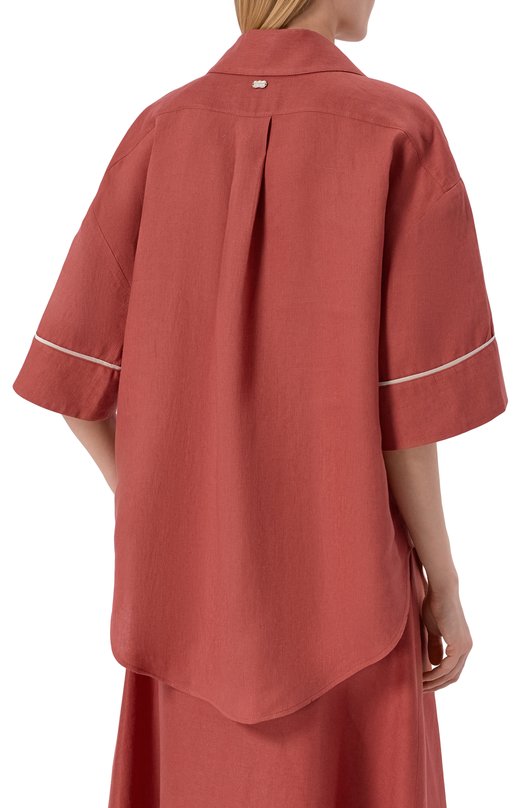 Льняная рубашка Agnona TD1109E/U3049E Красный  TD1109E/U3049E Фото 4