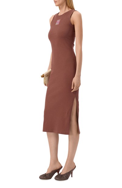 Хлопковое платье MARNI коричневого цвета по цене 86300 руб., арт. ABJE1542S0/UTC600, фото 2 Хлопковое платье MARNI, арт. ABJE1542S0/UTC600, фото 2