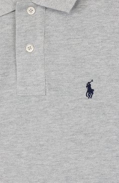 Детское хлопковое поло с длинными рукавами POLO RALPH LAUREN серого цвета, арт. 323708858 | Фото 3 (Рукава: Длинные; Мальчики-школьная форма: Поло; Материал сплава: Проставлено, Проверено; Материал внешний: Хлопок; Статус проверки: Проверено; Драгоценные камни: Проставлено; Ростовка одежда: 16 лет | 164 см)