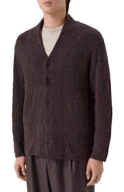 Кардиган EMPORIO ARMANI темно-коричневого цвета по цене 54000 руб., арт. EM006317/AF27920, фото 3 Кардиган EMPORIO ARMANI, арт. EM006317/AF27920, фото 3