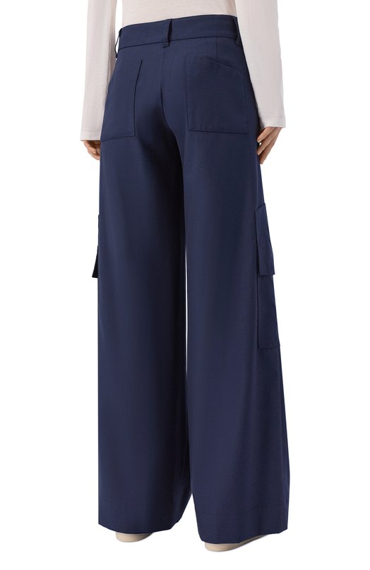 Брюки-карго из шерсти и лиоцелла Off-White 0WCF026F25FAB002 Синий  0WCF026F25FAB002 Фото 4