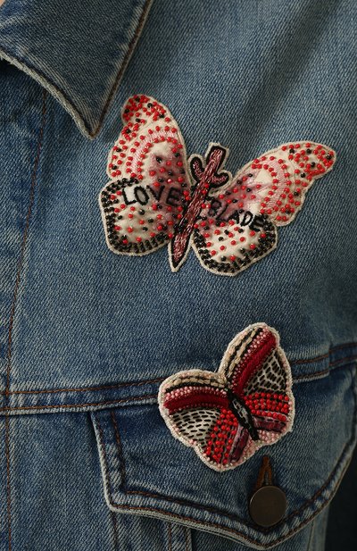 Джинсовая куртка с потертостями и отделкой в виде бабочек VALENTINO, арт. PB3DC00Q/1LL, фото 5