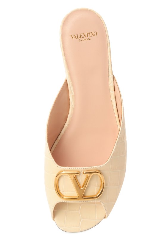 Кожаные шлепанцы VLogo Signature Valentino 8W0S0PI7/LUR Кремовый  8W0S0PI7/LUR Фото 6