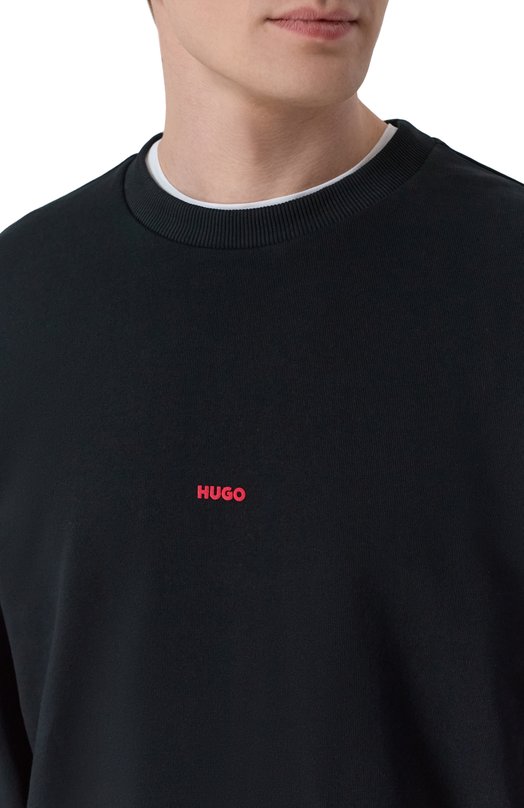 Хлопковый свитшот HUGO 50557482 Чёрный  50557482 Фото 5